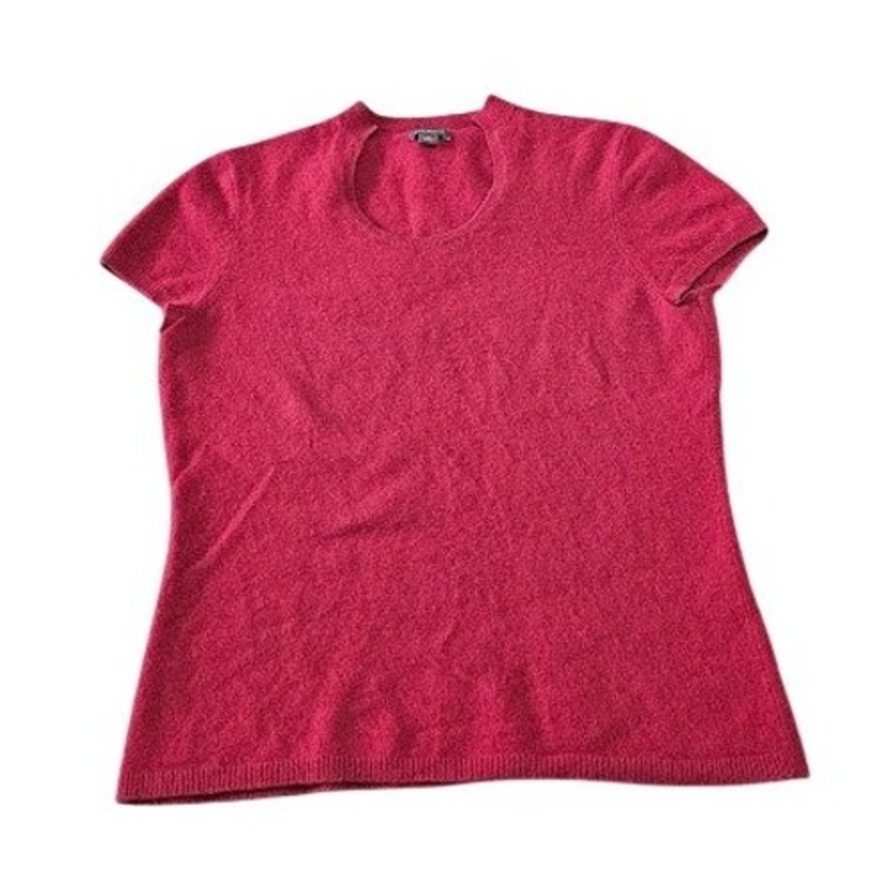 Ann Taylor Cashmere Sweater Women Small Red Short Sleeve Pullover Shirt